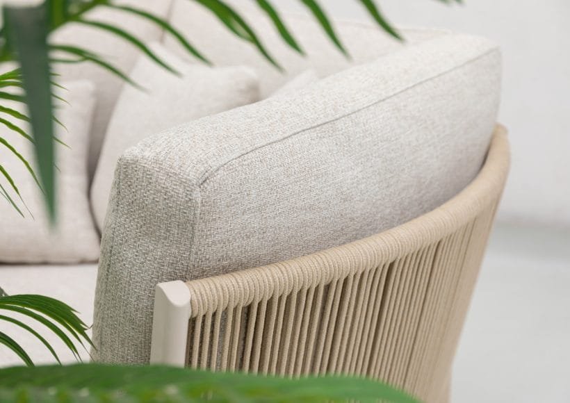 SIMPOLIVING rope outdoor furniture with stylish woven patterns, enhancing comfort and design